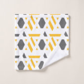 Moderne, abstrait, gris, moutarde jaune, blanc (Gant de toilette)