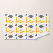 Moderne, abstrait, gris, moutarde jaune, blanc (Serviette à main)
