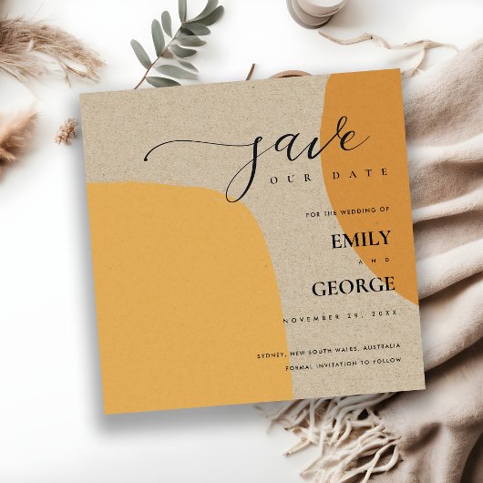 MODERNE ABSTRAIT KRAFT ORANGE ENREGISTRER LA CARTE