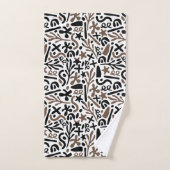 Moderne abstrait noir blanc gris (Serviette à main)