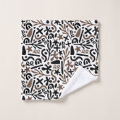 Moderne abstrait noir blanc gris (Gant de toilette)