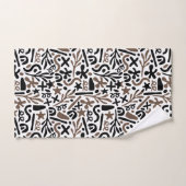 Moderne abstrait noir blanc gris (Serviette à main)