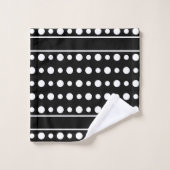 Moderne Abstrait Points Blancs & Texte sur Fond No (Gant de toilette)