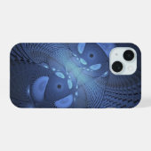 Moderne Abstrait tendance Dusk Blue Fractal Art (Verso Horizontal)