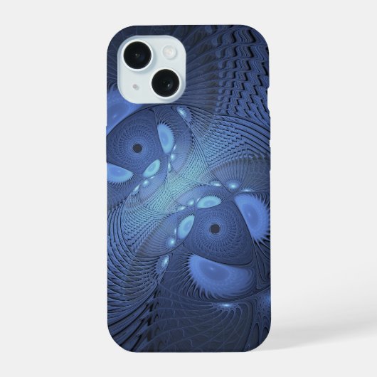 Moderne Abstrait tendance Dusk Blue Fractal Art (Verso)