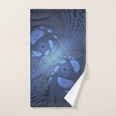 Moderne Abstrait tendance Dusk Blue Fractal Art (Serviette à main)