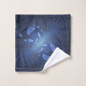 Moderne Abstrait tendance Dusk Blue Fractal Art (Gant de toilette)