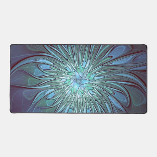 Moderne Abstrait tendance Fleur bleue Fractal Art (Recto)