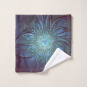 Moderne Abstrait tendance Fleur bleue Fractal Art (Gant de toilette)