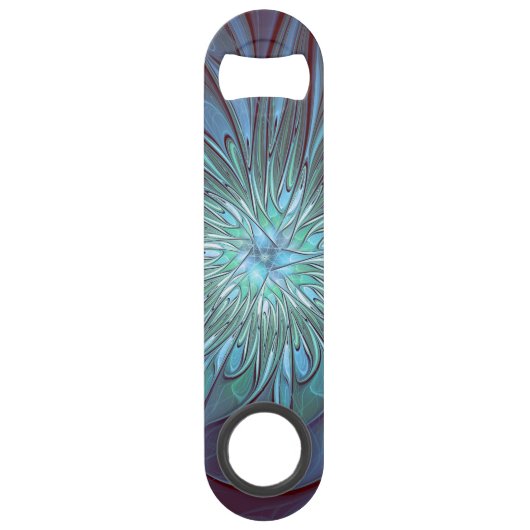Moderne Abstrait tendance Fleur bleue Fractal Art (Devant)