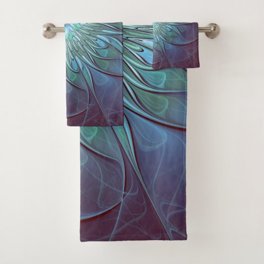 Moderne Abstrait tendance Fleur bleue Fractal Art (En situation)