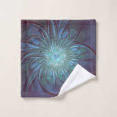 Moderne Abstrait tendance Fleur bleue Fractal Art (Gant de toilette)