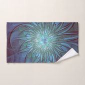 Moderne Abstrait tendance Fleur bleue Fractal Art (Serviette à main)