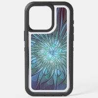 Moderne Abstrait tendance Fleur bleue Fractal Art