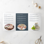 Moderne Abstrait Zen Stones Blue Wellness Brochure (Intérieur)