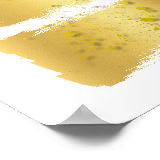 Moderne Accent Wall Abstracte Art Gold Brush Strok Poster (Hoek)
