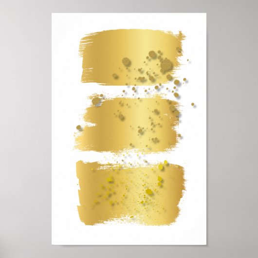 Moderne Accent Wall Abstracte Art Gold Brush Strok Poster (Voorkant)