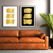 Moderne Accent Wall Abstracte Art Gold Brush Strok Poster