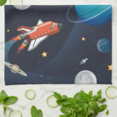 Moderne activiteit in de ruimte in de Melkweg Theedoek (Gevouwen)