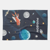 Moderne activiteit in de ruimte in de Melkweg Theedoek (Horizontaal)