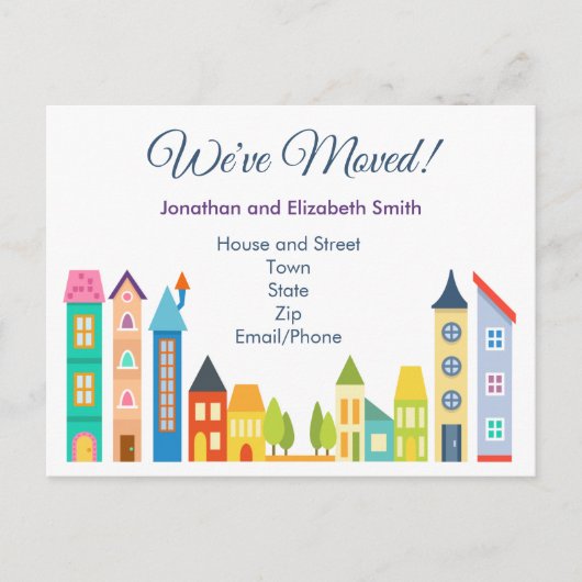Moderne adreswijziging aankondigingskaart (Voorkant)