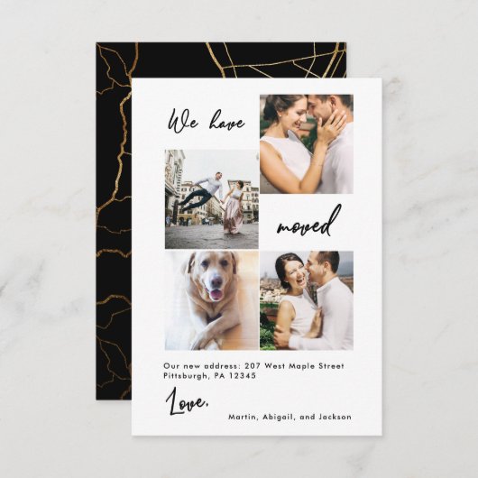 Moderne adreswijziging Bewegende aankondiging Foto (Voorkant / Achterkant)