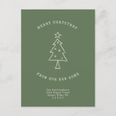 Moderne adreswijziging eenvoudige kerstboomstructu feestdagenkaart (Voorkant)