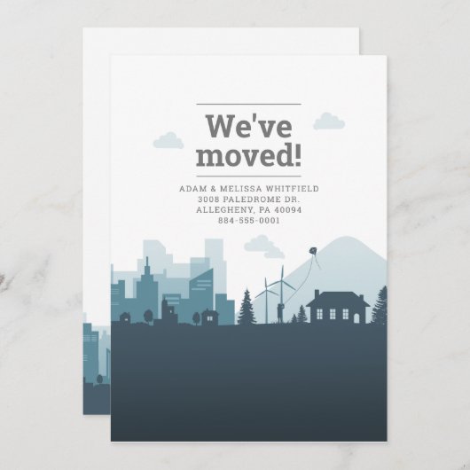 Moderne adreswijziging We hebben Beweging gemaakt Aankondiging (Voorkant / Achterkant)