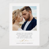 Moderne afbeelding 2 Foto Gold Foil Hartelijk dank Folie Uitnodiging (Achterkant)