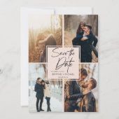 Moderne Afbeelding Collage Blush Pink Save The Date (Voorkant)