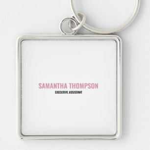 Moderne afbeelding roze, wit en zwart sleutelhanger