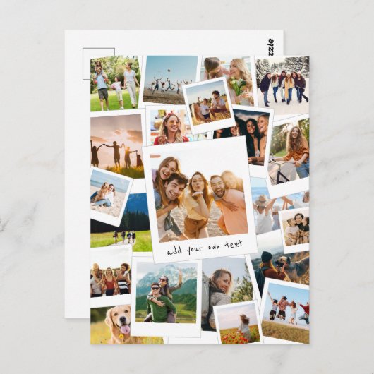 Moderne Afbeelding Scrapbook Fotocollage Briefkaart (Voorkant / Achterkant)