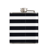 Moderne afbeelding zwart-wit gestreept heupfles (Achterkant)