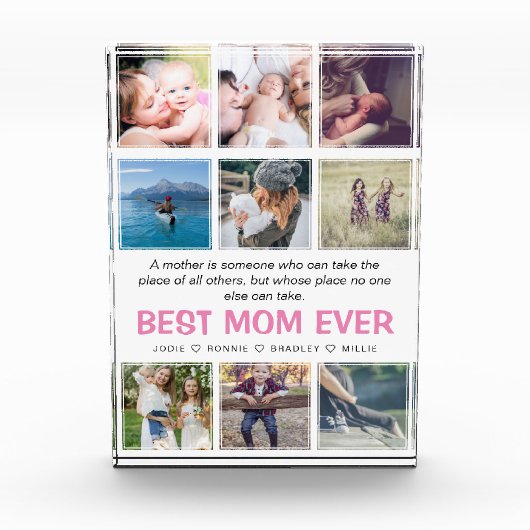 Moderne Afbeeldingen "Best Mam Ever" en Quote Keep Fotoblokken (Voorkant)