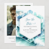 Moderne afdrukbare nautische bruiloft save the date (Voorkant / Achterkant)