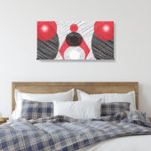Moderne afdrukken op rood, zwart en wit Abstract C (Insitu (Slaapkamer))