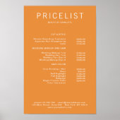 Moderne, Affiche de liste de prix (Devant)