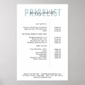 Moderne, Affiche de liste de prix (Devant)