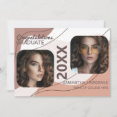 Moderne Afgestudeerde | 2 Foto Collage Afstudeerce Aankondiging (Voorkant)