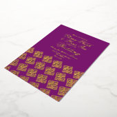 Moderne Afrikaanse Ankara Paarse Trouw Pers Folie Uitnodiging (Gedraaid)
