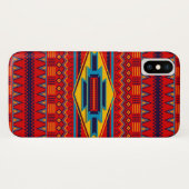 Moderne Afrikaanse kunstgoden Oogpatroonrood Geel Case-Mate iPhone Case (Achterkant (horizontaal))