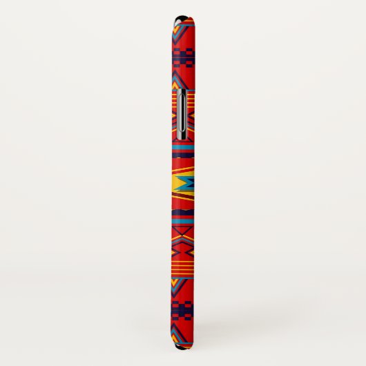 Moderne Afrikaanse kunstgoden Oogpatroonrood Geel Case-Mate iPhone Case (Achterkant / rechts)