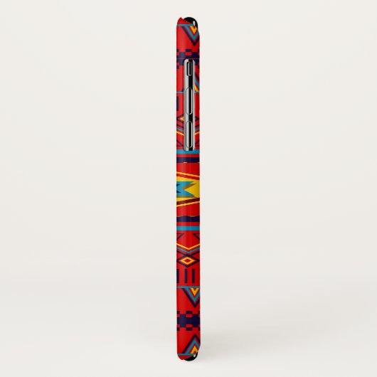 Moderne Afrikaanse kunstgoden Oogpatroonrood Geel Case-Mate iPhone Case (Achterkant/links)