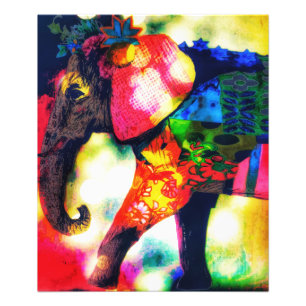 Moderne Afrikaanse olifant Pop kunst hedendaags Foto Afdruk