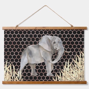Moderne Afrikaanse olifantenWaterverf Hangend Wandkleed