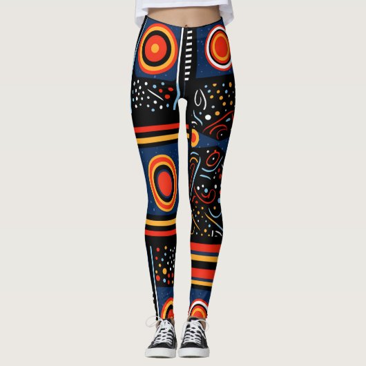 Moderne Afrikaanse print Leggings (Voorkant)