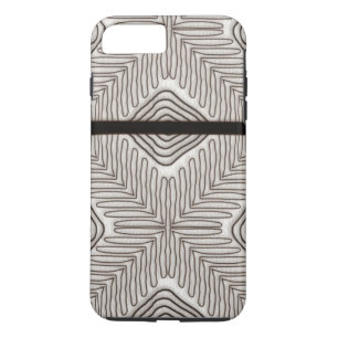 Moderne Afrikaanse tribale printwitte leder iPhone 8 Plus / 7 Plus Hoesje