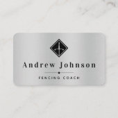 Moderne afschermende Logo Coach Instructor Fencer  Visitekaartje (Voorkant)