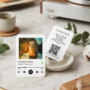 Moderne afspeellijst QR-code muziekspeelkaart song Visitekaartje