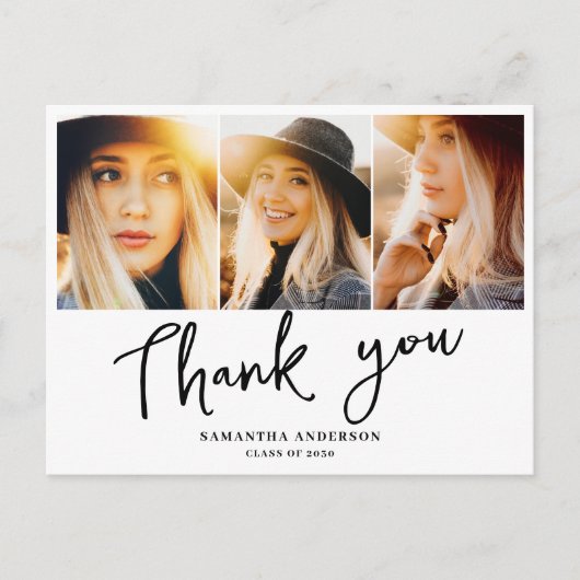 Moderne Afstudeer Dank Je  Briefkaart (Voorkant)